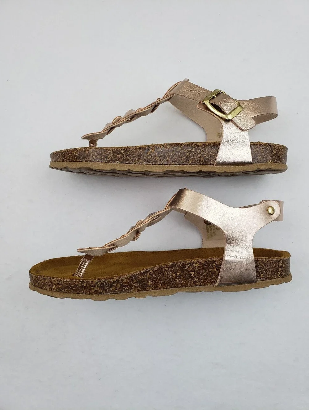 Giulia Palai Girls New Rose Gold Vegan Leather Sandals Size 2